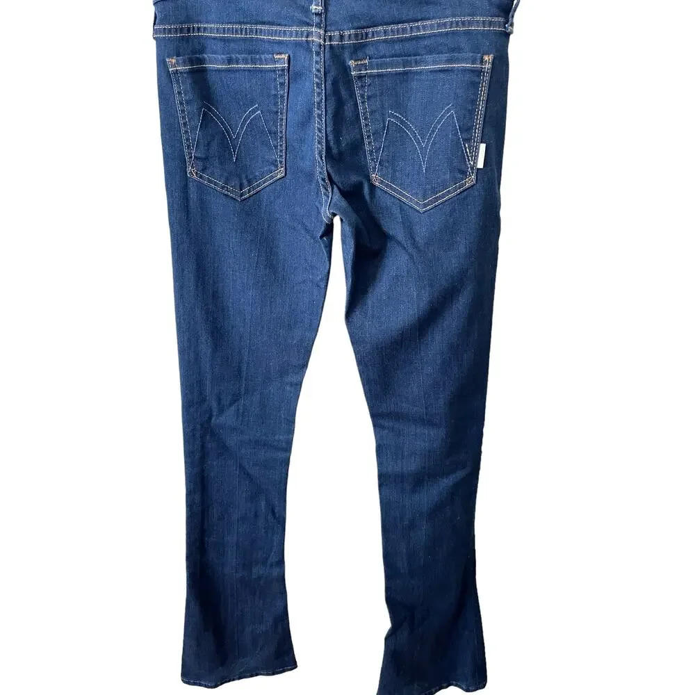 Mother The Runaway Bootcut Jeans Low Rise Stretch Dark Skies Suede Y2k Retro 24